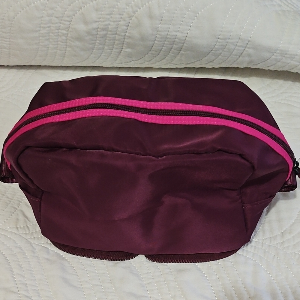 IHKWIP Burgundy And Pink Women's Bags with Pink Accents. Set Of 2